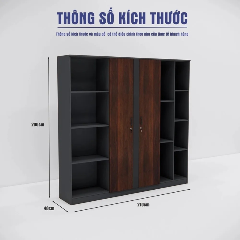 Tủ Hồ Sơ Cánh Giữa Kệ Hai Bên Hiện Đại - THS393