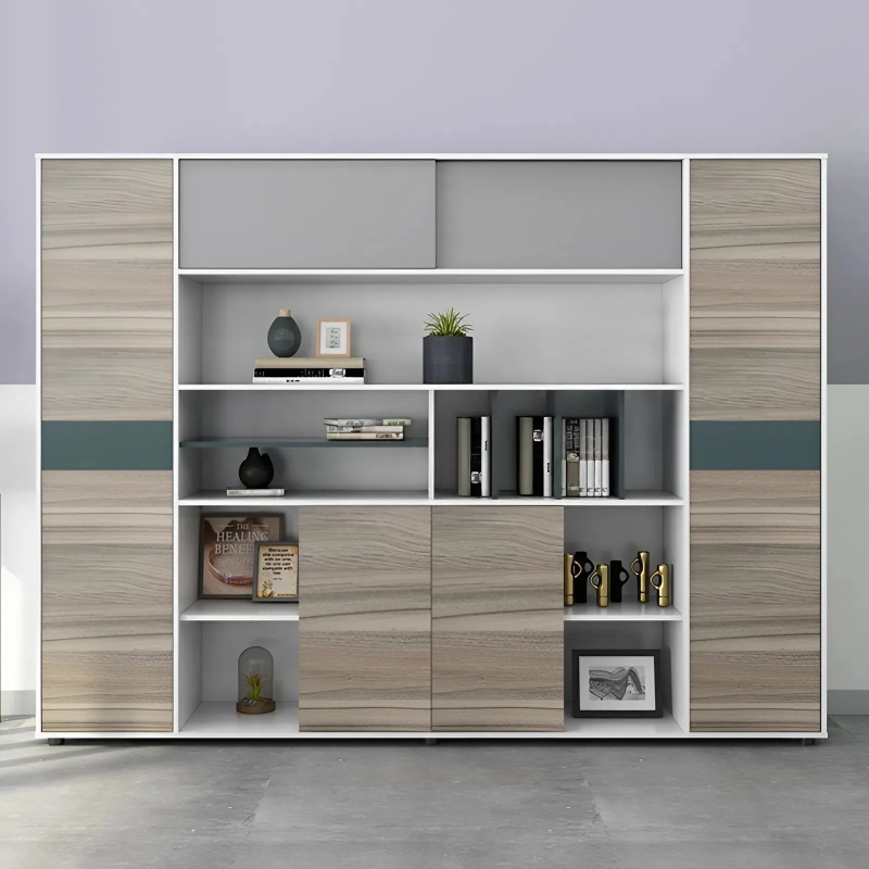 Tủ Hồ Sơ Thiết Kế Cánh Lùa Phối Màu Hiện Đại - THS359