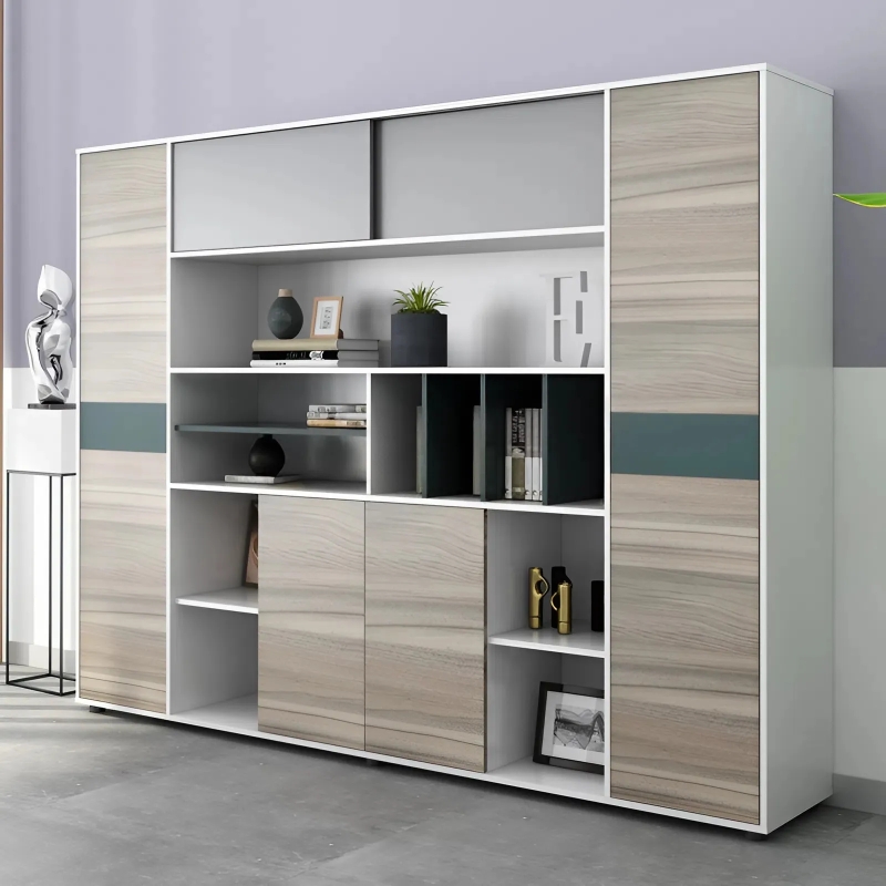 Tủ Hồ Sơ Thiết Kế Cánh Lùa Phối Màu Hiện Đại - THS359