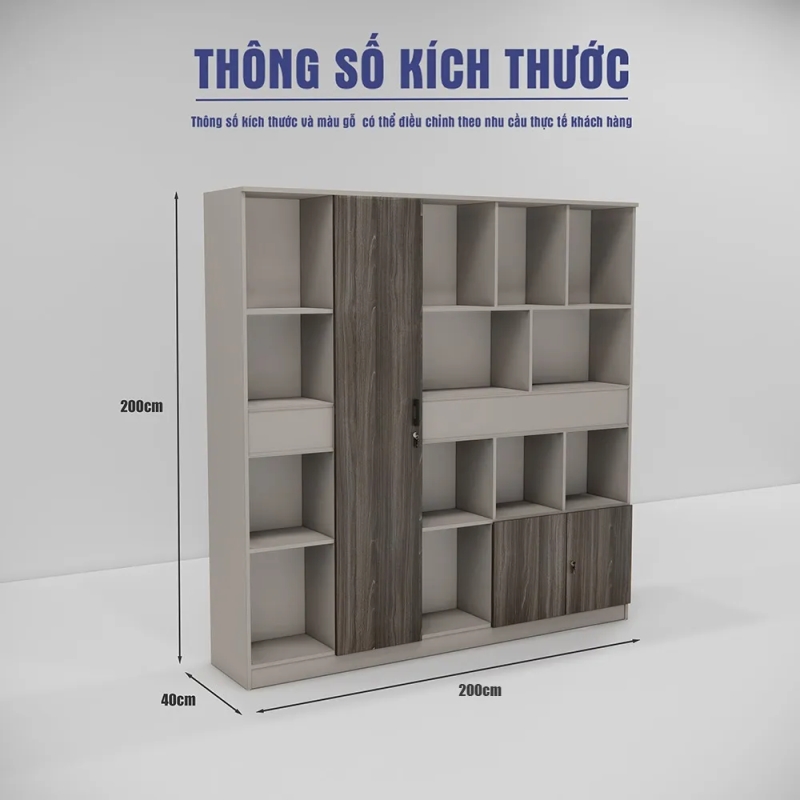 Tủ Hồ Sơ Văn Phòng Phối Màu Hiện Đại Đa Ô - THS398