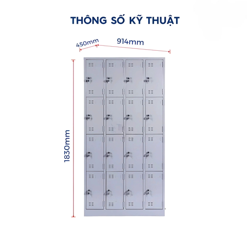 Tủ Locker 16 Cánh Sắt SơnTĩnh Điện - TLK63