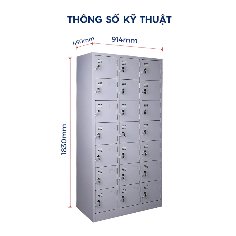Tủ Locker Sắt Sơn Tĩnh Điện 21 Ngăn - TLK1