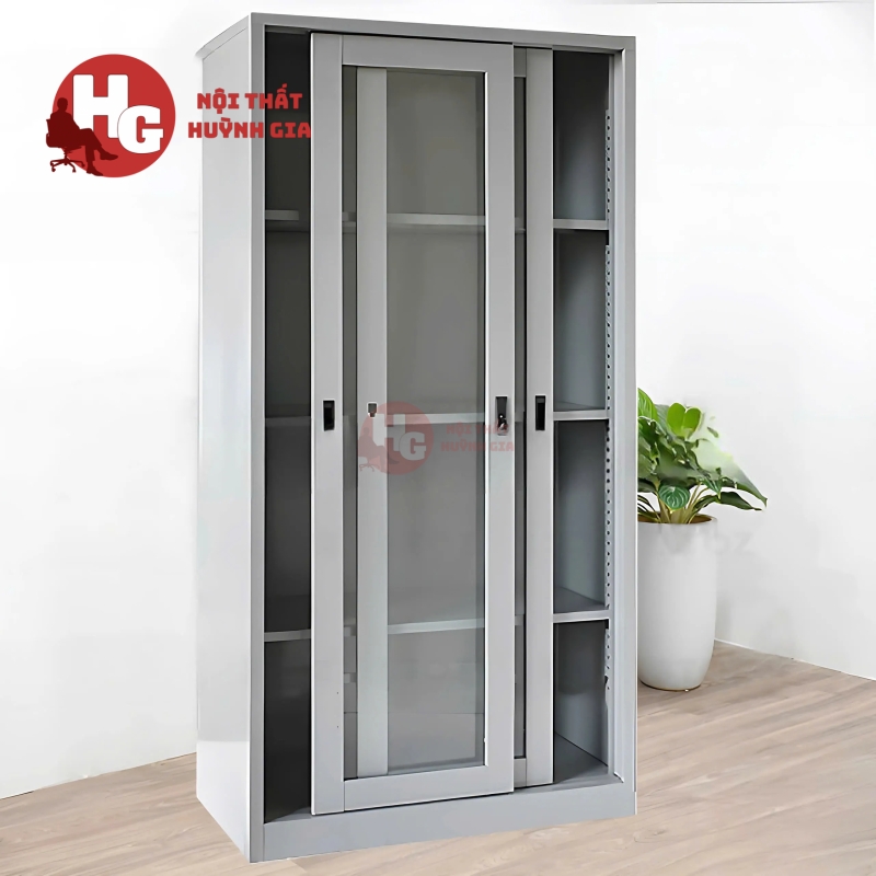 Tủ Sắt Cánh Kính Cửa Lùa - TLK55