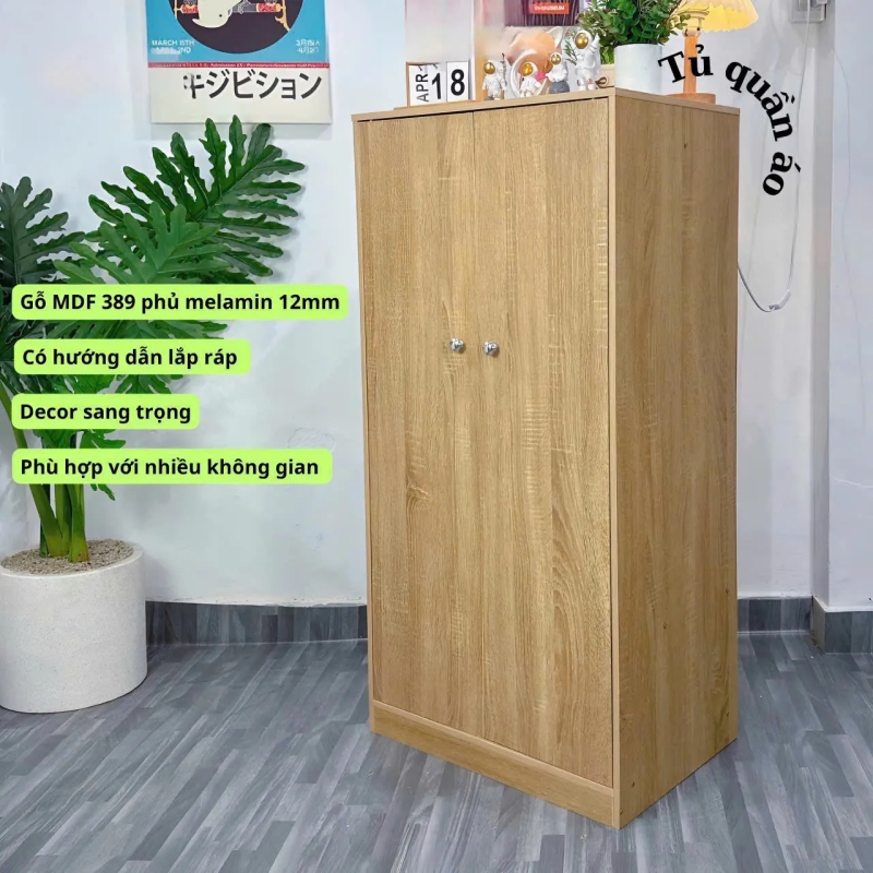 Tủ Quần Áo Đơn Giản Tiện Lợi Cho Phòng Ngủ Nhỏ - TQA21