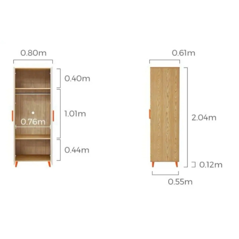 Tủ Quần Áo Gỗ 2 Cánh Tối Giản - TQA24