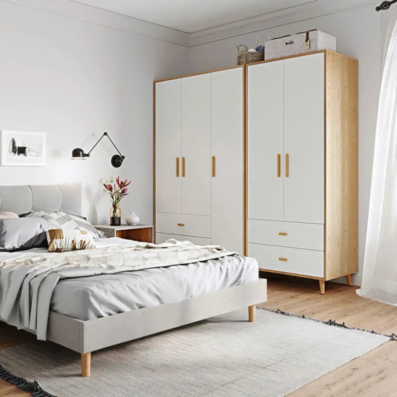 Tủ Quần Áo Gỗ 3 Cánh 2 Ngăn Kéo Tiện Lợi - TQA27