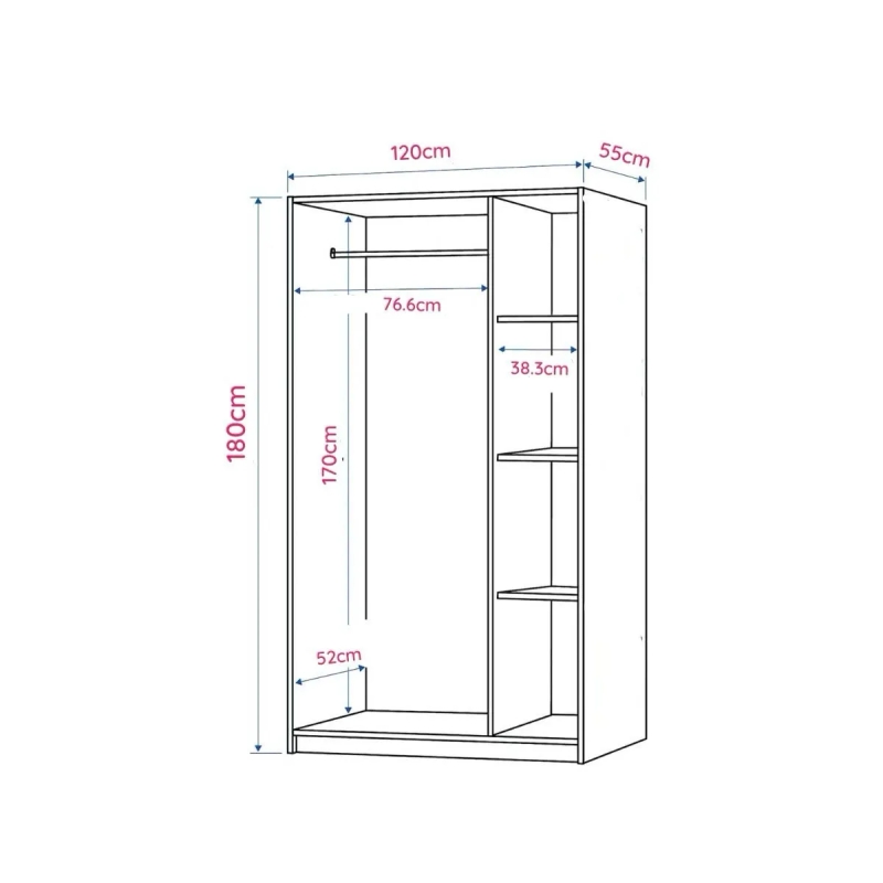 Tủ Quần Áo Gỗ 3 Cánh Thiết Kế Hiện Đại - TQA23