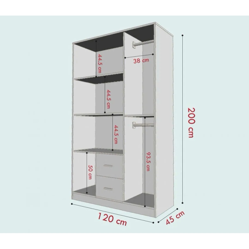 Tủ Quần Áo Gỗ Cho Phòng Ngủ Hiện Đại - TQA44