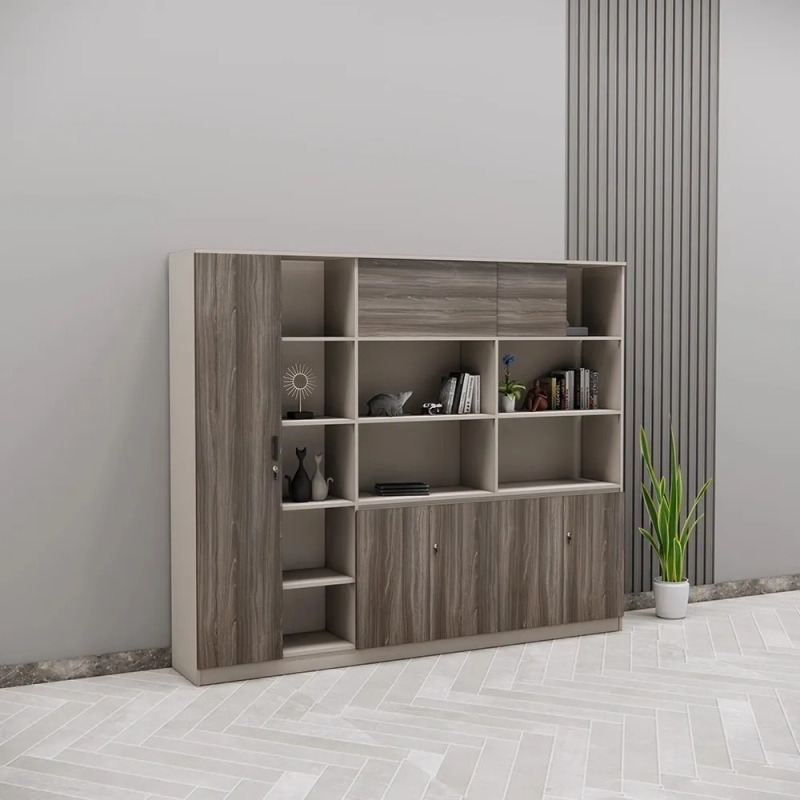 Tủ Tài Liệu Lãnh Đạo Bố Cục Tủ Đứng Kết Hợp Kệ Mở - THS391