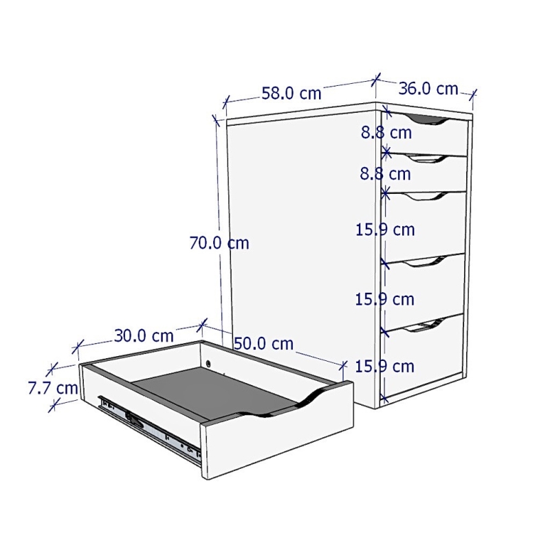 Bàn Làm Việc Hộc IKEA Ngăn Kéo - IK1