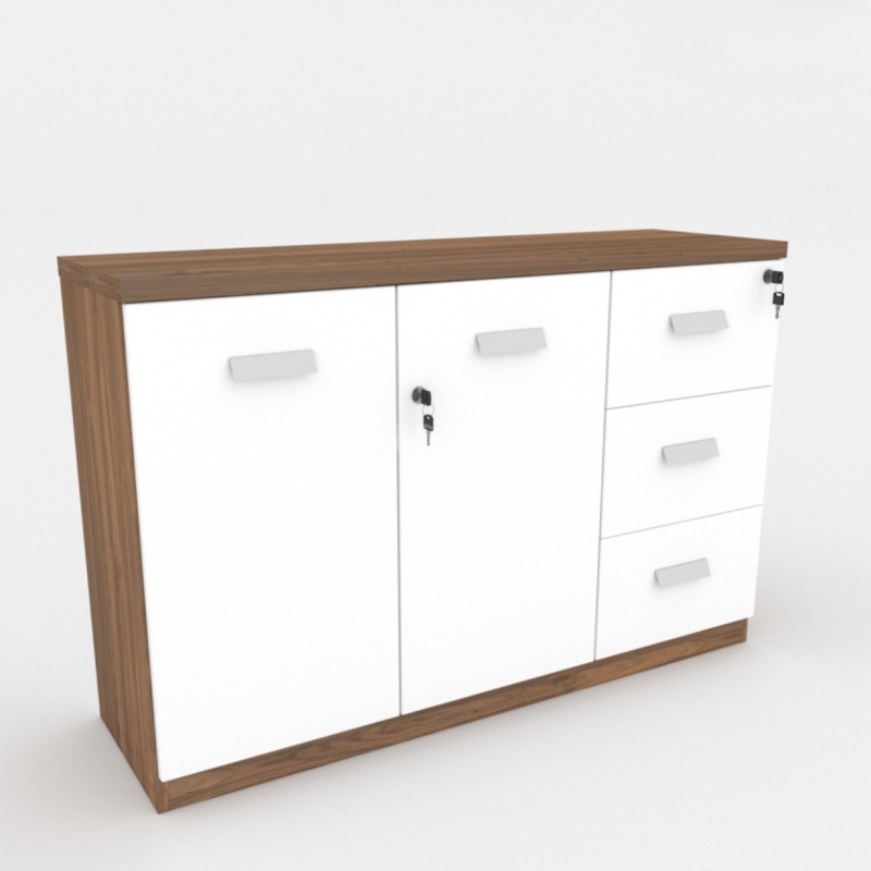 Tủ Gỗ Tài Liệu Thấp 2 Cánh 3 Ngăn - THS132