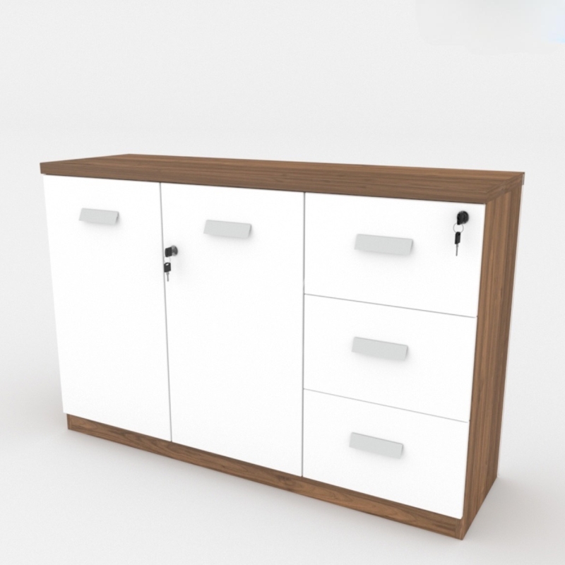 Tủ Gỗ Tài Liệu Thấp 2 Cánh 3 Ngăn - THS132