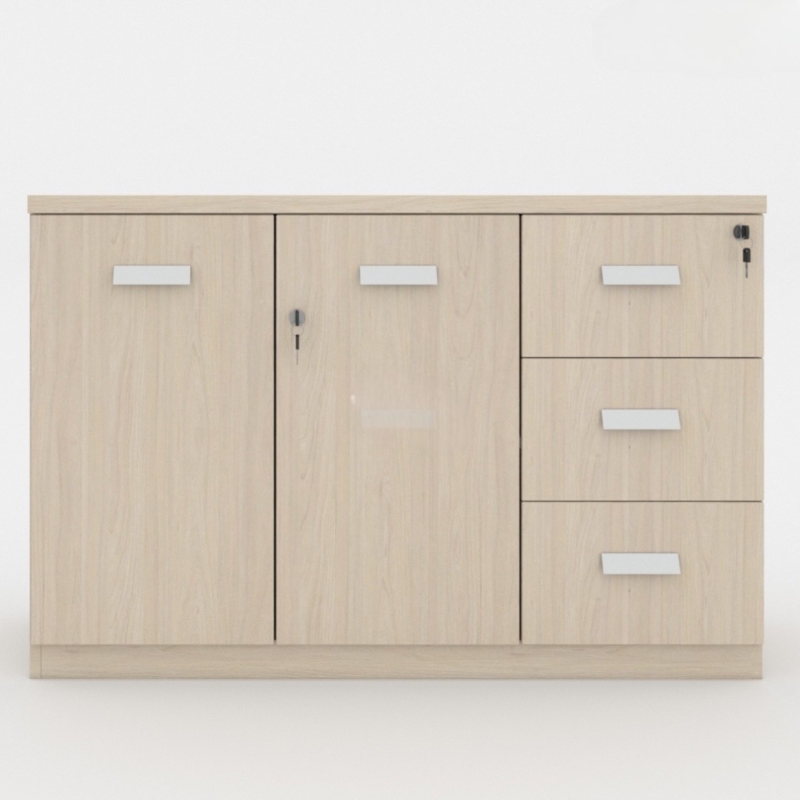Tủ Gỗ Tài Liệu Thấp 2 Cánh 3 Ngăn - THS132