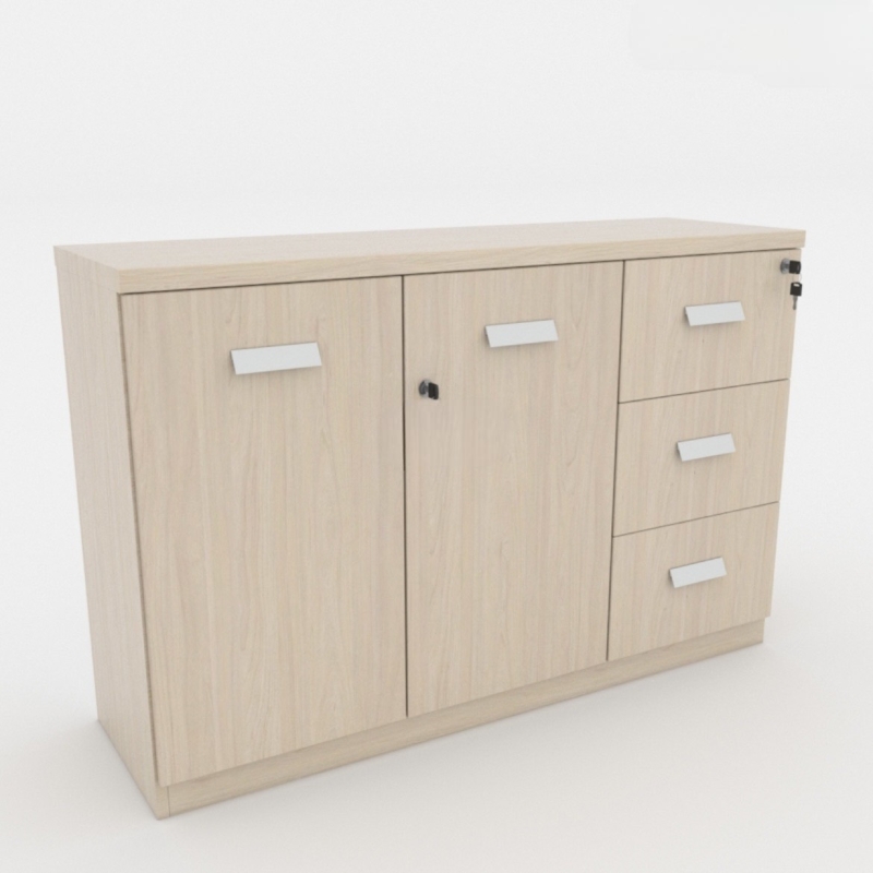 Tủ Gỗ Tài Liệu Thấp 2 Cánh 3 Ngăn - THS132