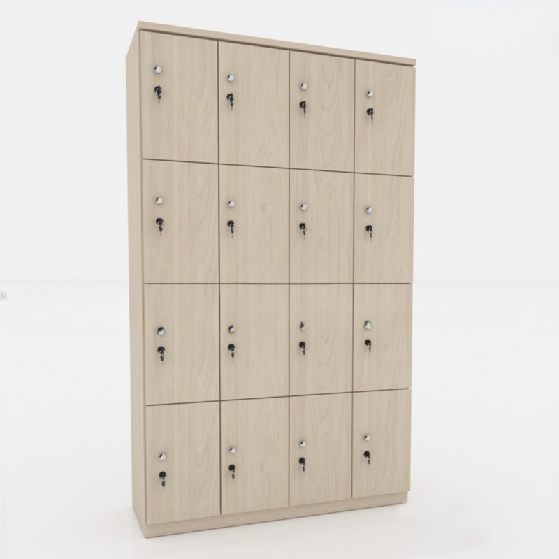 Tủ Locker Gỗ MDF 16 Cánh 4 Khoang - TLK24