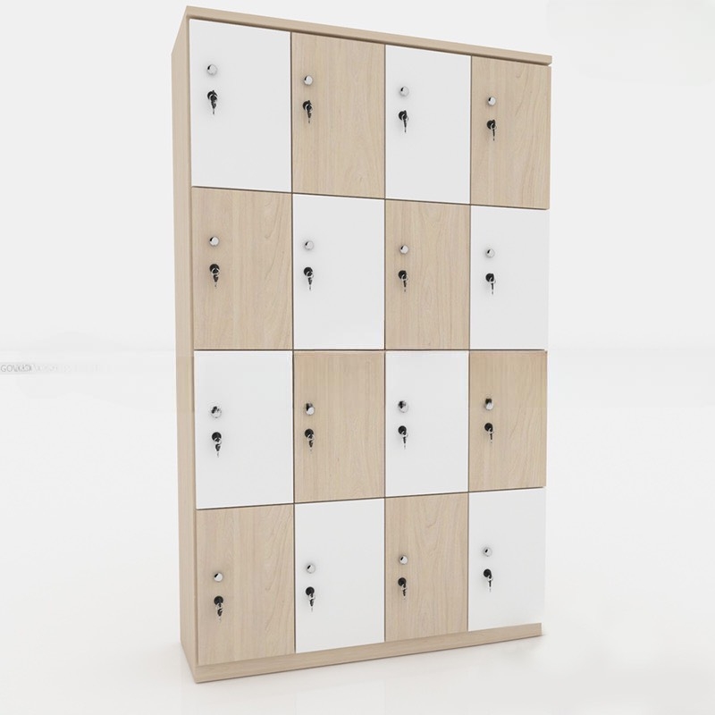 Tủ Locker 16 Cánh Màu Kẻ Caro Hiện Đại - TLK26
