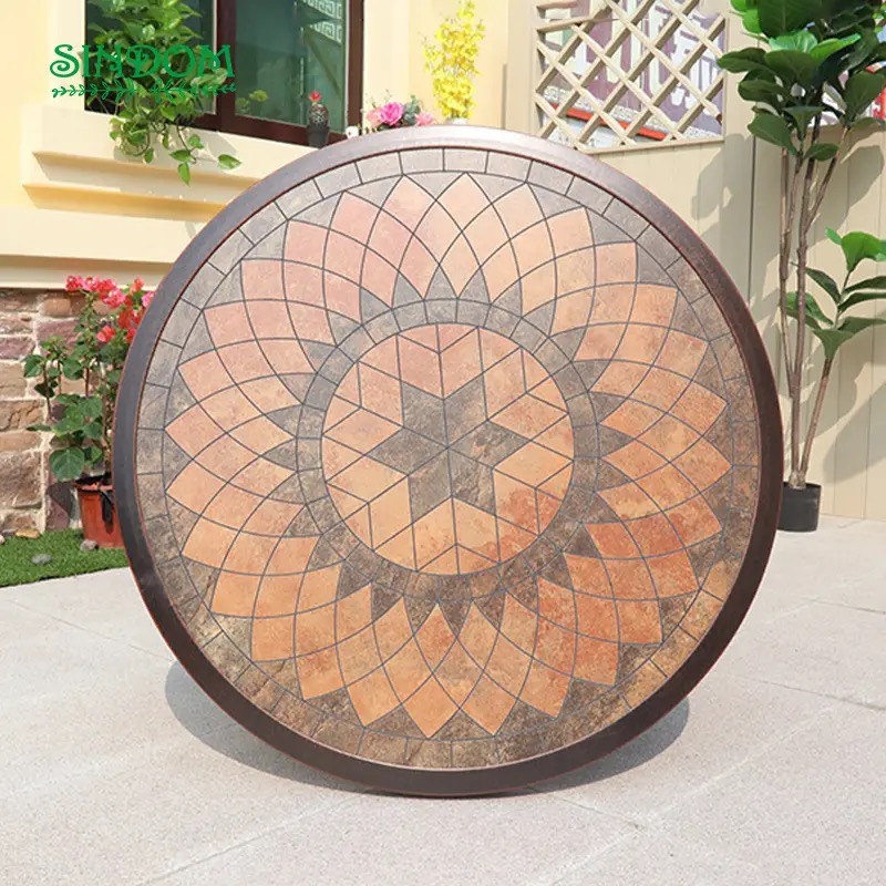 Bàn Nhôm Đúc Sân Vườn Mặt Đá - SV27