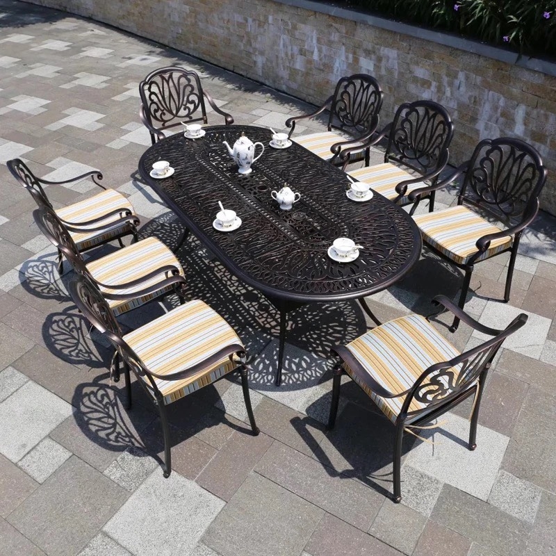 Bàn Sân Vườn Nhôm Đúc Oval Sang Trọng - SV53