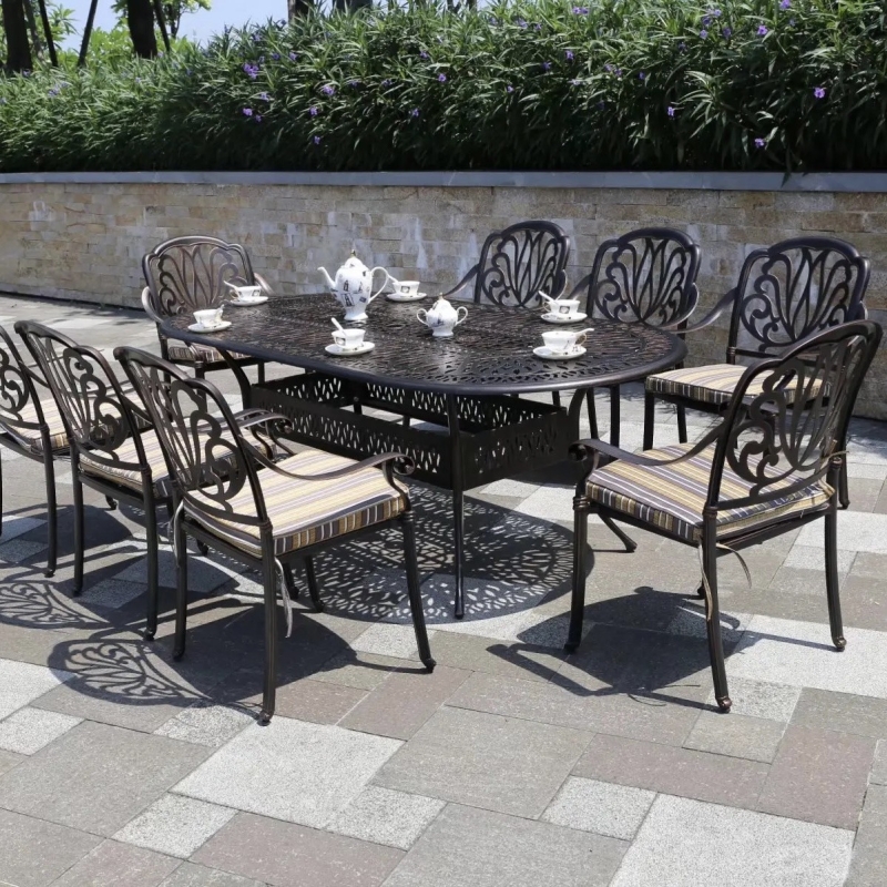 Bàn Sân Vườn Nhôm Đúc Oval Sang Trọng - SV53