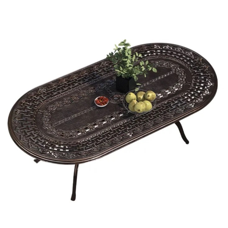 Bàn Sân Vườn Nhôm Đúc Oval Sang Trọng - SV53
