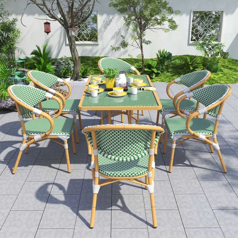Bộ Bàn Ghế Sân Vườn 6 Chỗ Giả Mây Cao Cấp - SV55