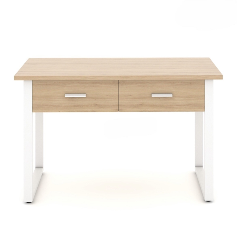 Bàn Làm Việc Chân Sắt Chữ U Hộc Kéo - BLV64