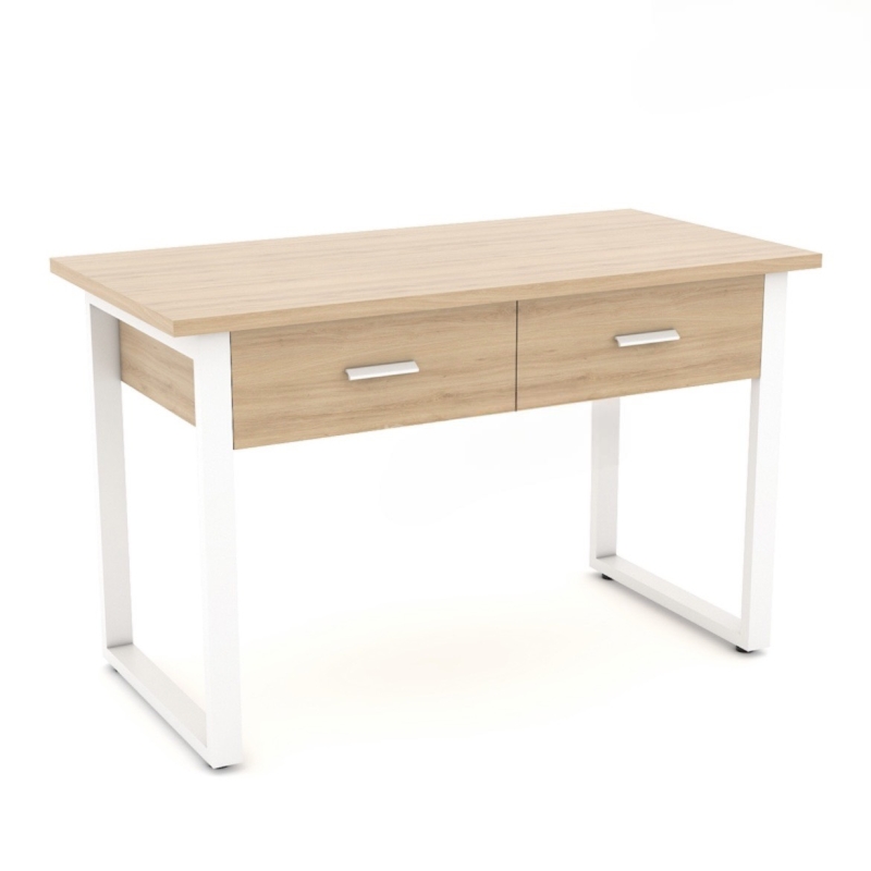 Bàn Làm Việc Chân Sắt Chữ U Hộc Kéo - BLV64