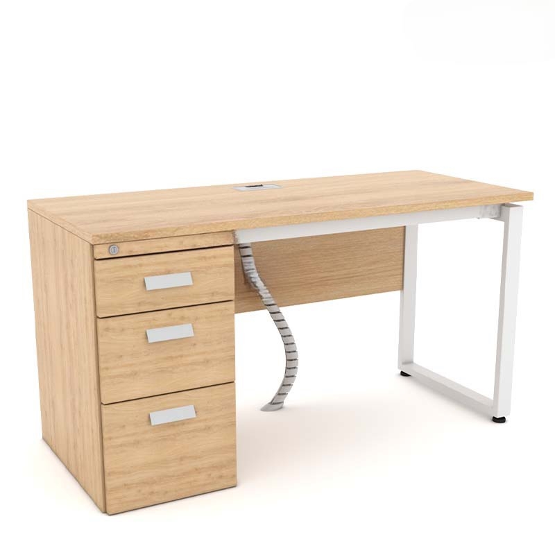 Bàn Làm Việc Gỗ Chân Sắt Liền Hộc - BLV61