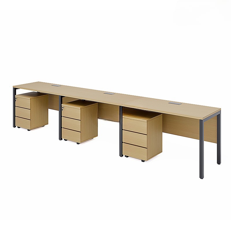 Cụm Bàn Làm Việc 3 Người Chân Sắt Có Yếm - BC5