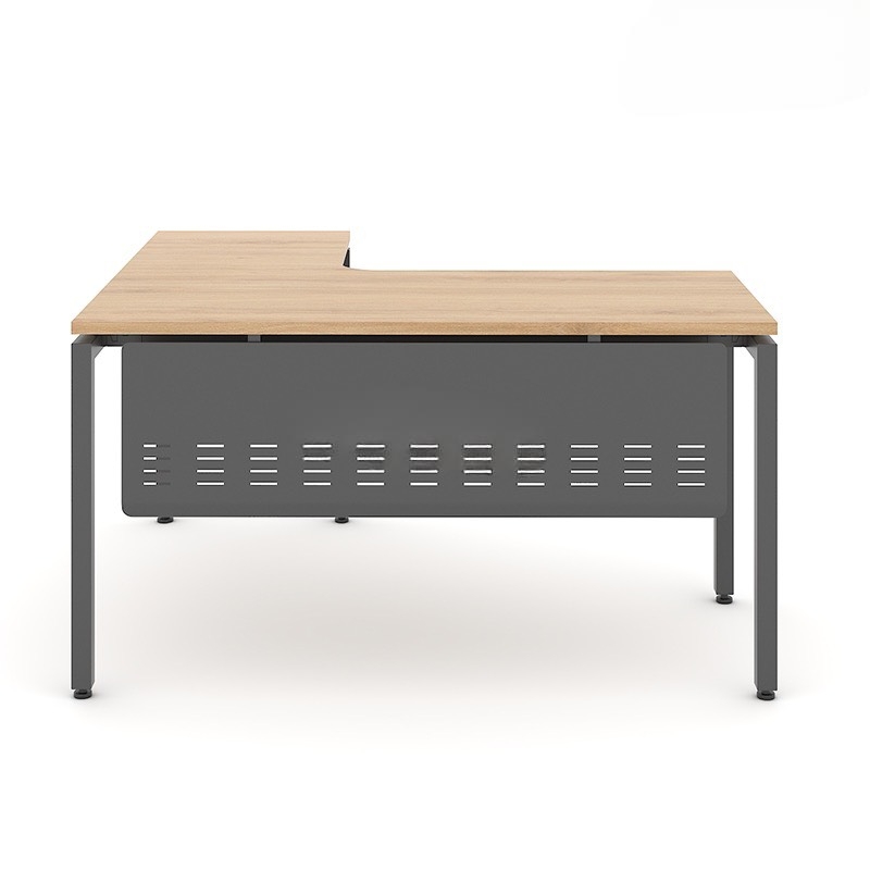 Bàn Làm Việc Góc L Yếm Sắt Che Lửng - BLV21