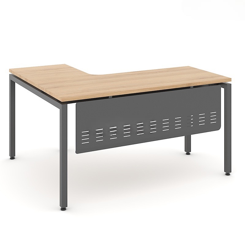 Bàn Làm Việc Góc L Yếm Sắt Che Lửng - BLV21