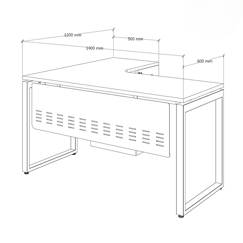 Bàn Văn Phòng Góc L Có Yếm - BLV20