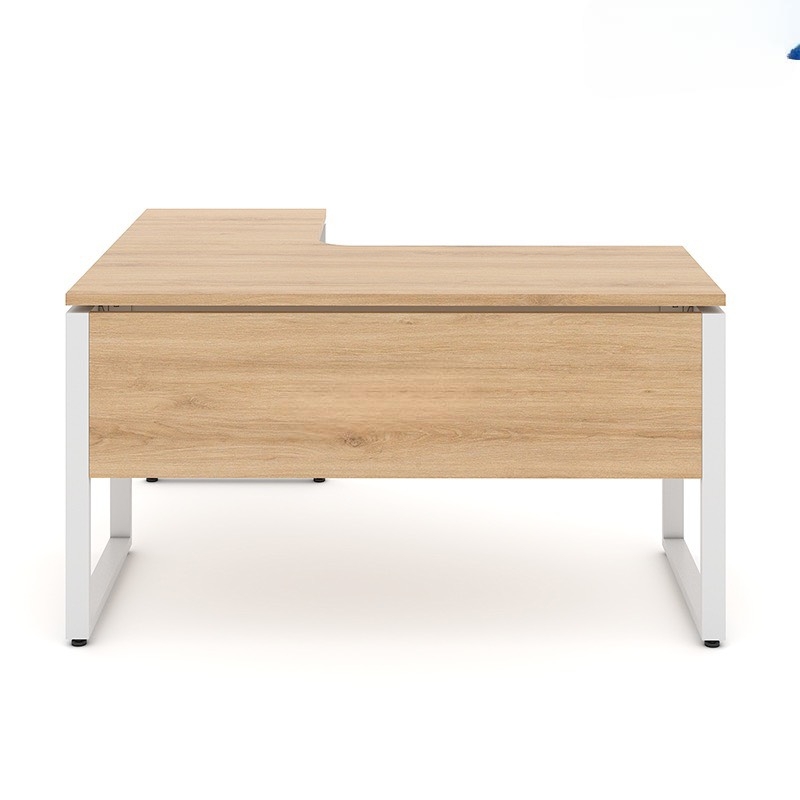 Bàn Văn Phòng Góc L Chân U Có Yếm Gỗ - BLV18