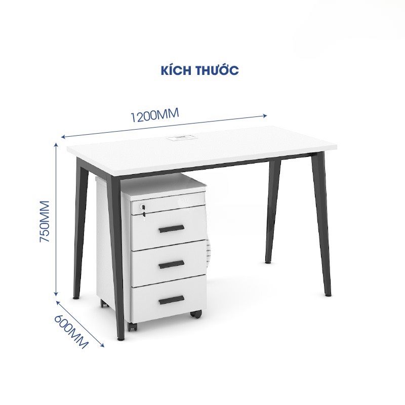 Bàn Làm Việc Chân Đa Giác Yếm Lửng - BLV54