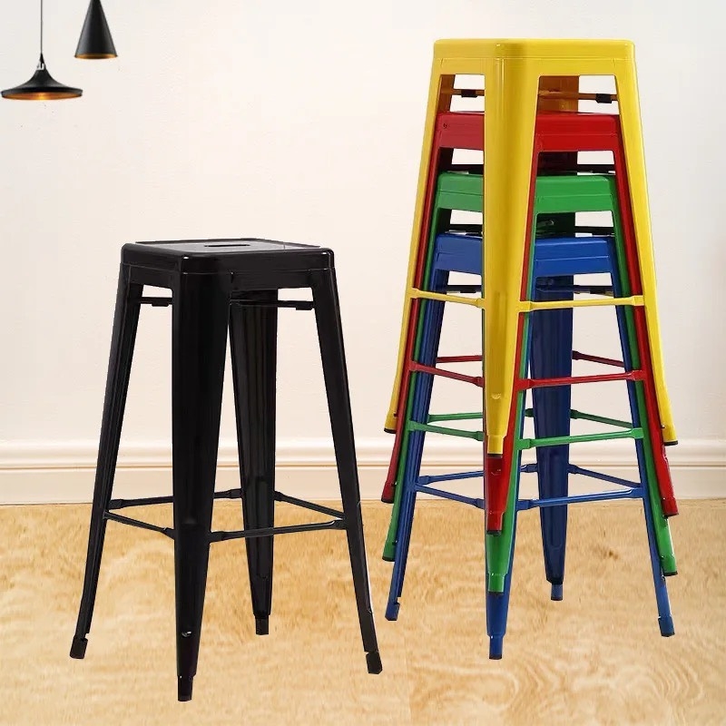 Ghế Cafe Tiếp Khách Tolix Sắt Sơn Tĩnh Điện Chân Cao - CF26