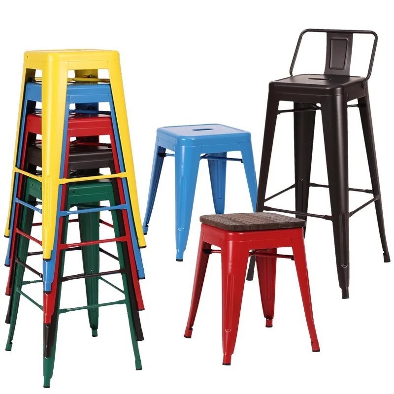 Ghế Cafe Tiếp Khách Tolix Sắt Sơn Tĩnh Điện Chân Cao - CF26