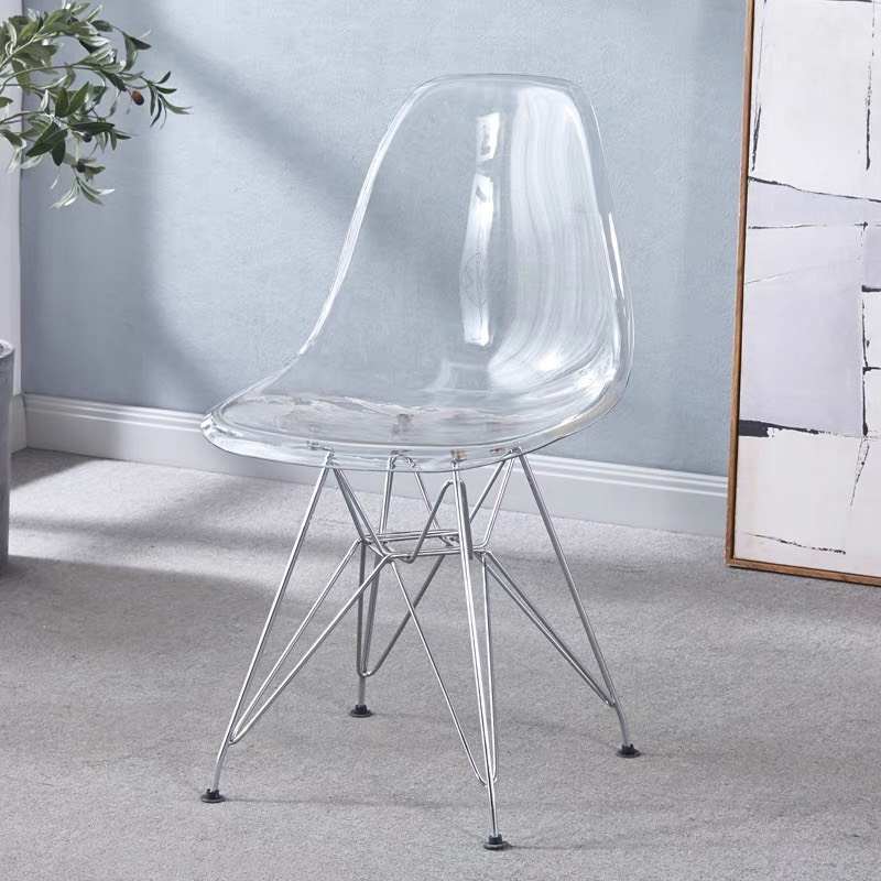 Ghế Cafe Tiếp Khách Trong Suốt Chân Sắt - CF28