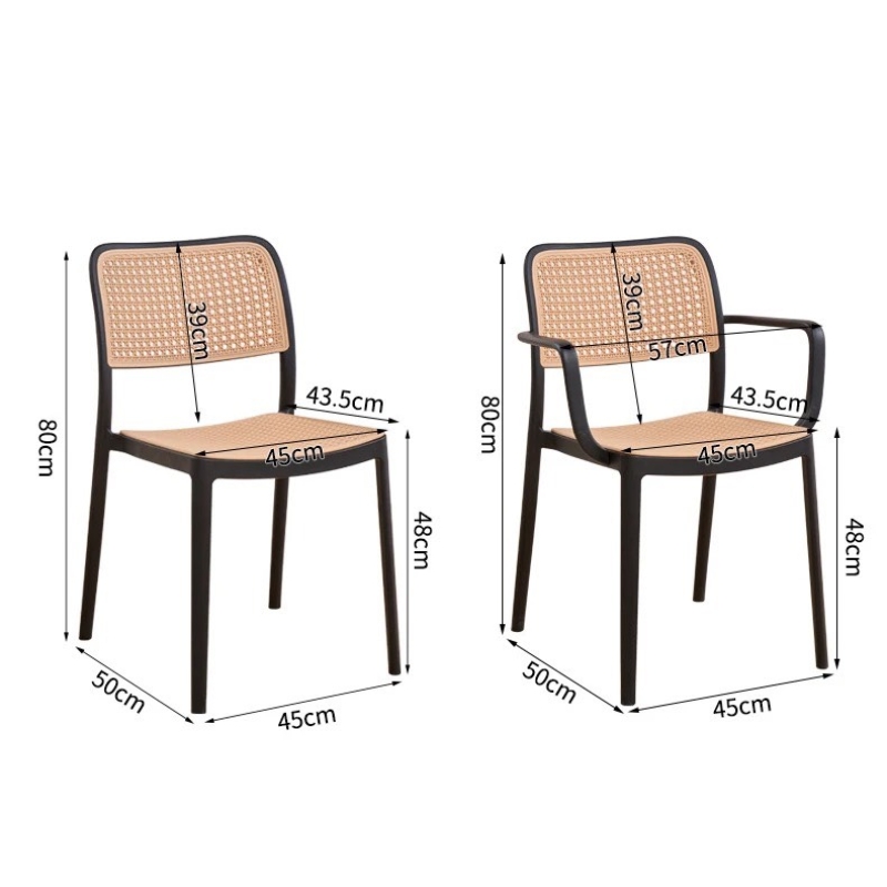 Ghế Cafe Tiếp Khách Lưng Nhựa Giả Mây - CF34