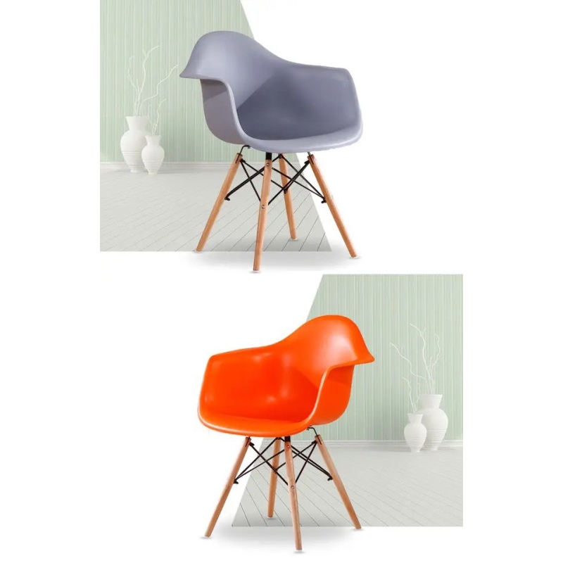 Ghế Cafe Tiếp Khách Eames Mặt Thuyền Chân Gỗ - CF39
