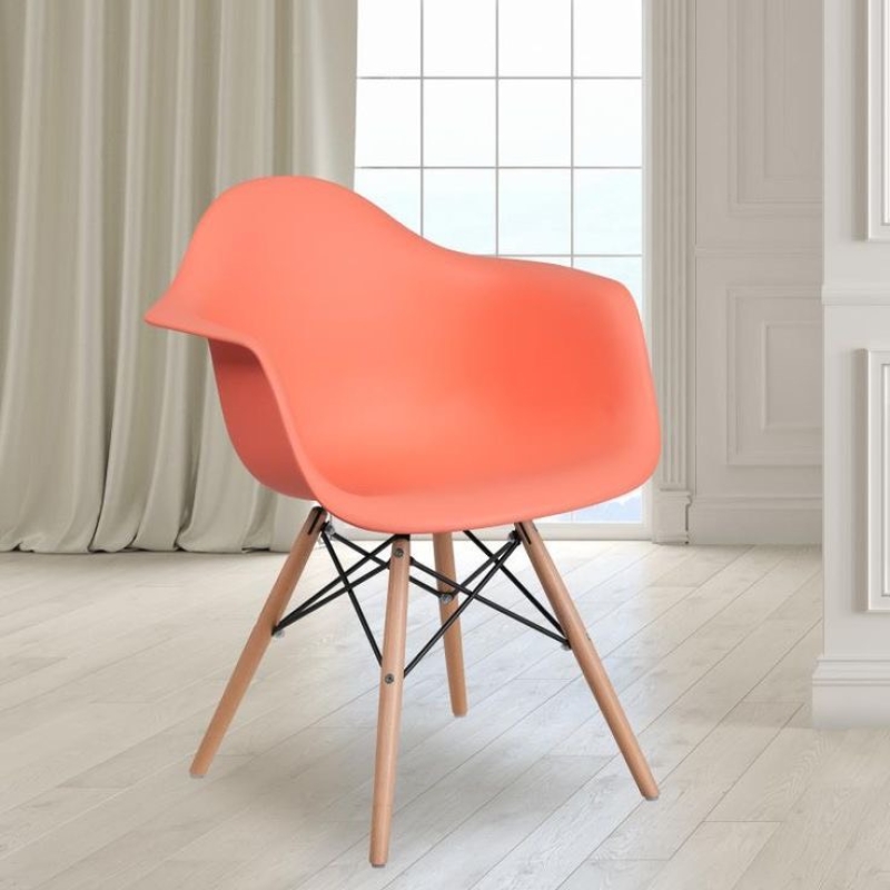 Ghế Cafe Tiếp Khách Eames Mặt Thuyền Chân Gỗ - CF39