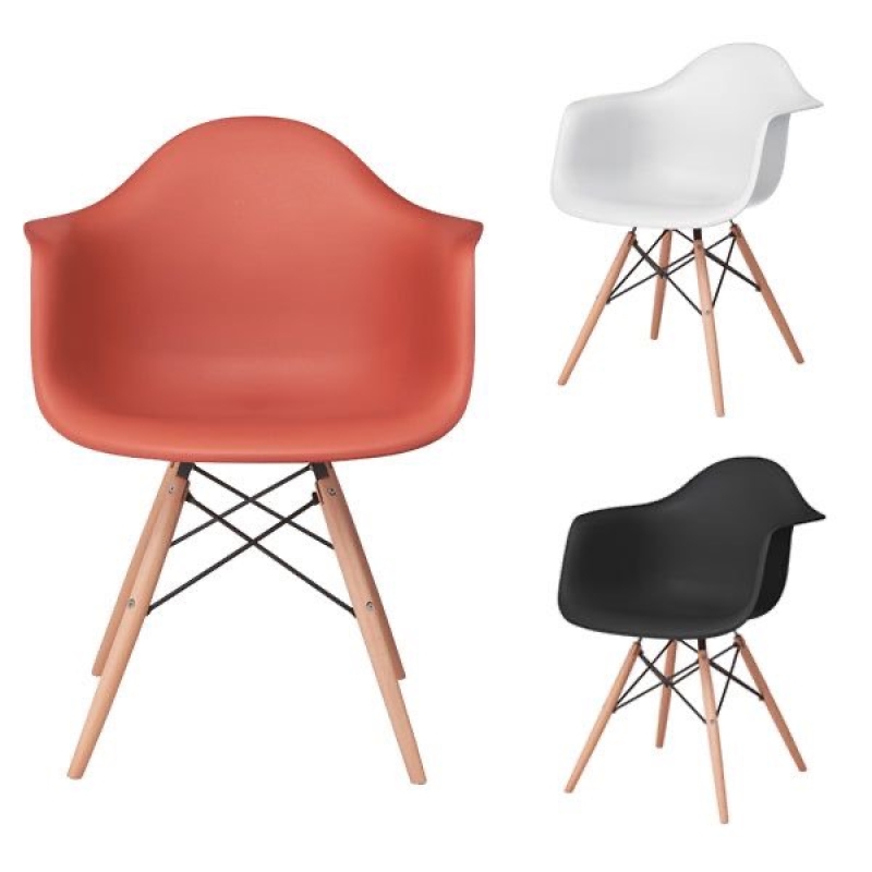 Ghế Cafe Tiếp Khách Eames Mặt Thuyền Chân Gỗ - CF39