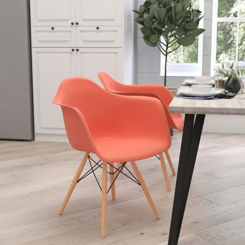 Ghế Cafe Tiếp Khách Eames Mặt Thuyền Chân Gỗ - CF39