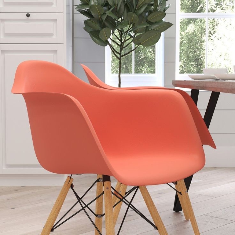 Ghế Cafe Tiếp Khách Eames Mặt Thuyền Chân Gỗ - CF39
