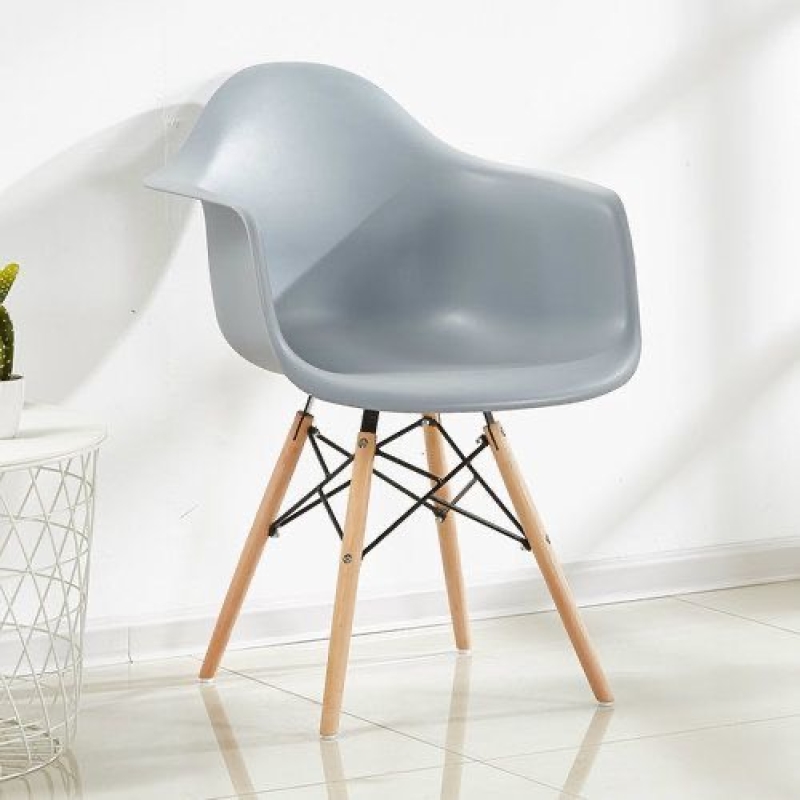 Ghế Cafe Tiếp Khách Eames Mặt Thuyền Chân Gỗ - CF39