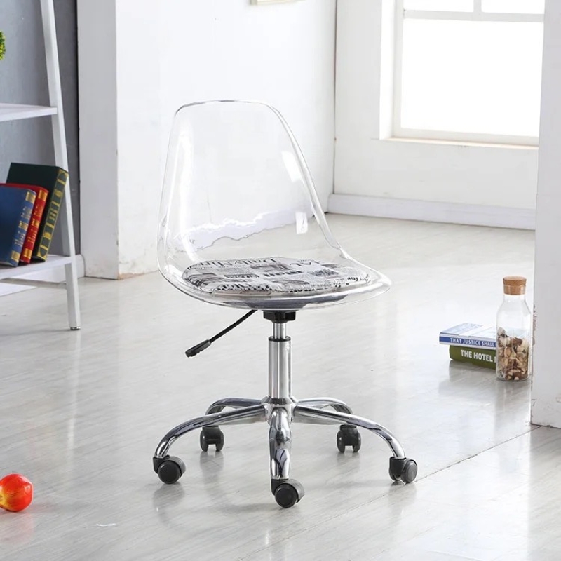 Ghế Cafe Tiếp Khách Emes Chân Xoay Trong Suốt - CF41