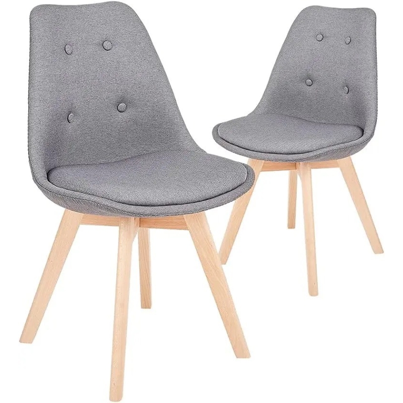 Ghế Cafe Tiếp Khách Eames Bọc Vải Chân Gỗ Sồi - CF48