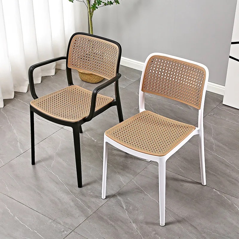 Ghế Cafe Tiếp Khách Lưng Nhựa Giả Mây - CF34