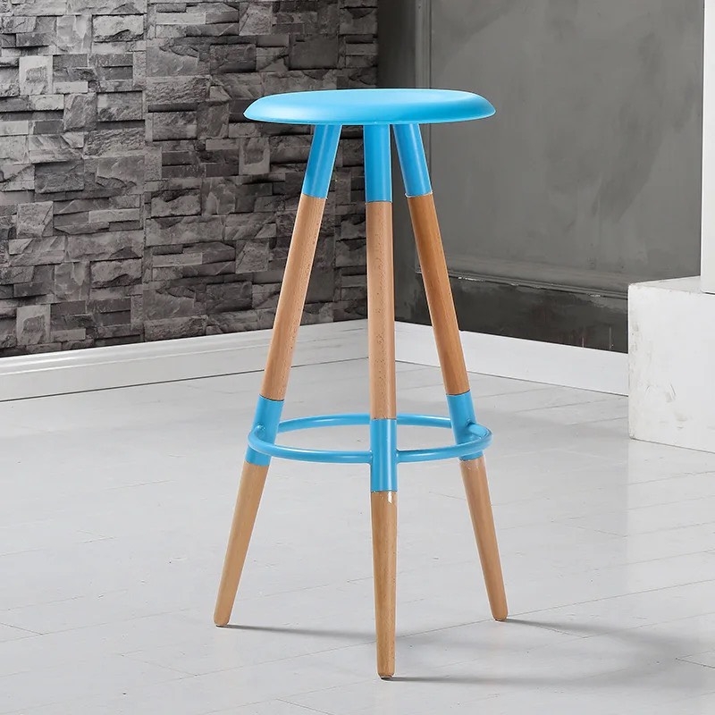 Ghế Bar Mặt Nhựa Chân Gỗ Nhiều Màu - QB12