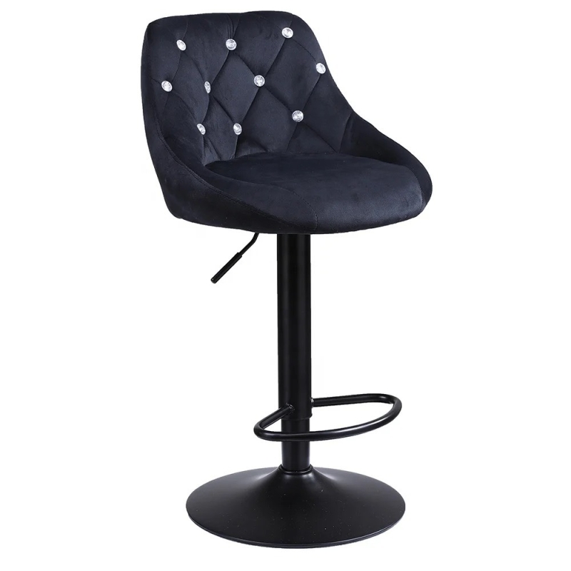 Ghế Bar Lưng Nệm Đính Cúc Chân Mạ - QB15