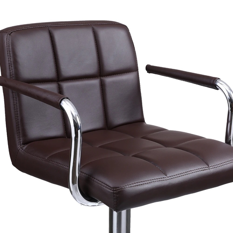 Ghế Bar Bọc Da Lưng Vuông Có Tay - QB19